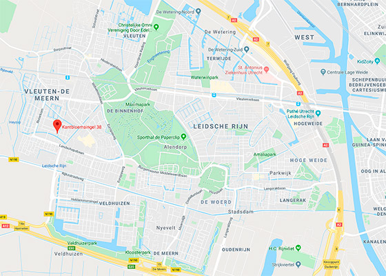 Plattegrond van gebied rond Kantbloemsingel